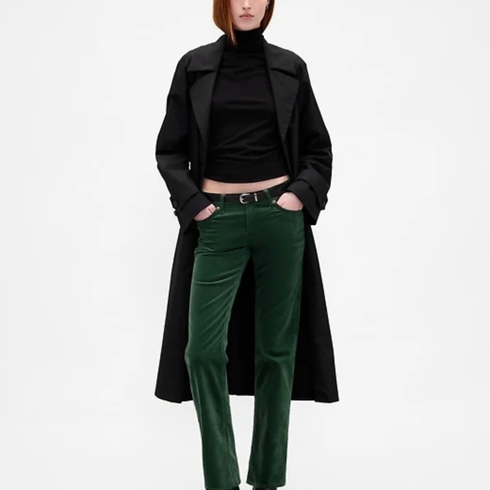 Low Rise Velvet '90s Slim Straight Pants - Picture 2 of 13